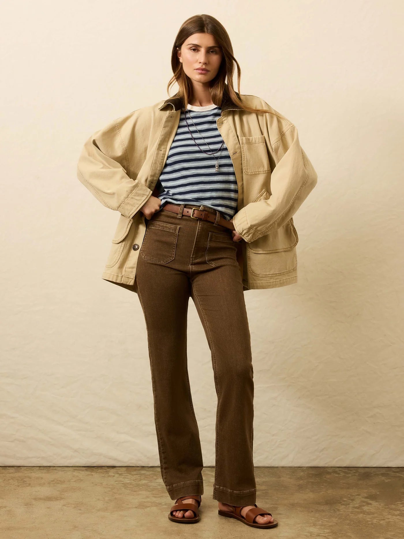 CASTRO-Stretch Terry Patch Pocket Pant - Walnut