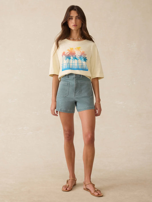 CASTRO-Stretch Terry Patch Pocket Short - Ocean Glass