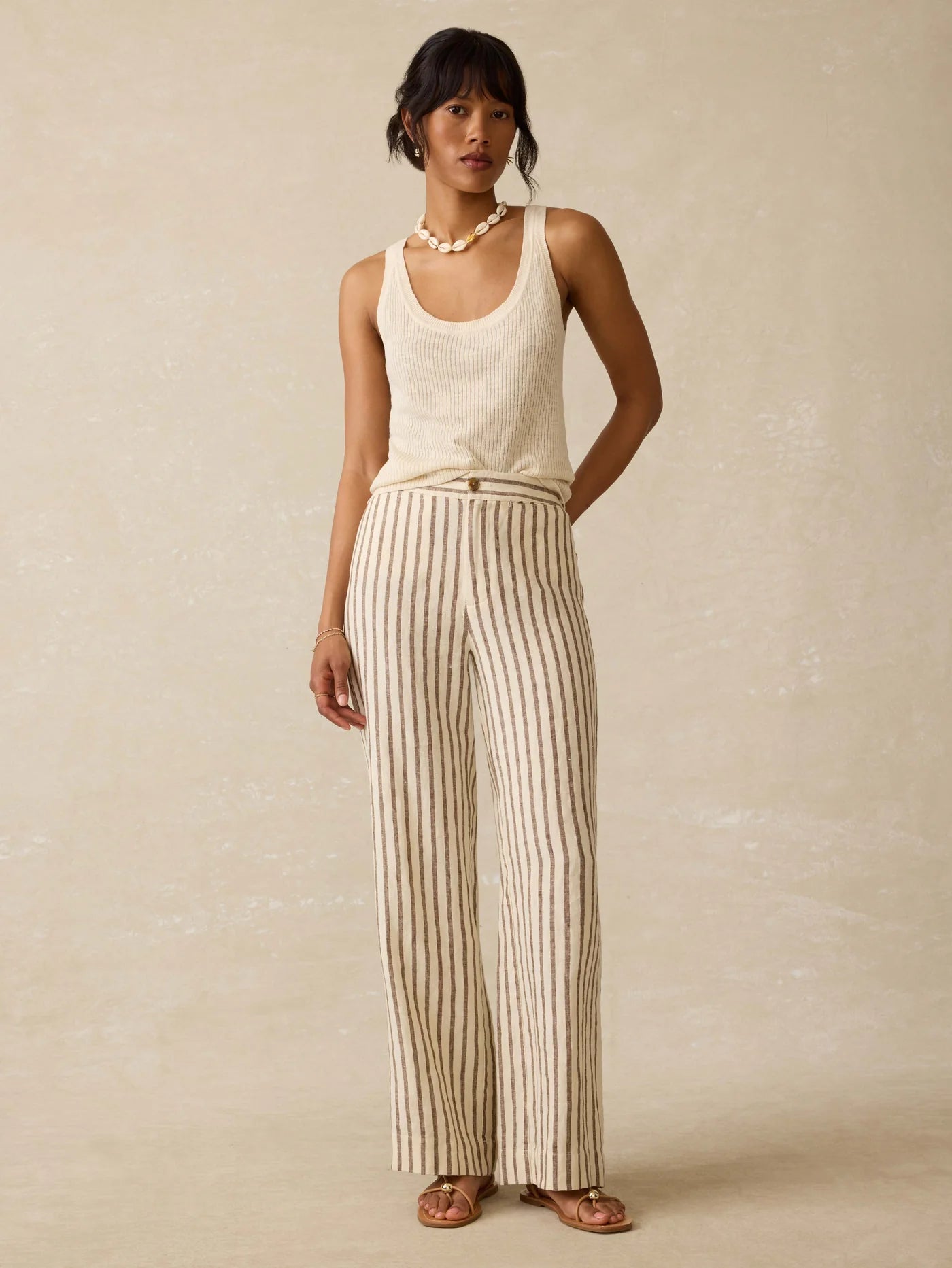 CASTRO-Linen Pant - Cocoa Grove Stripe